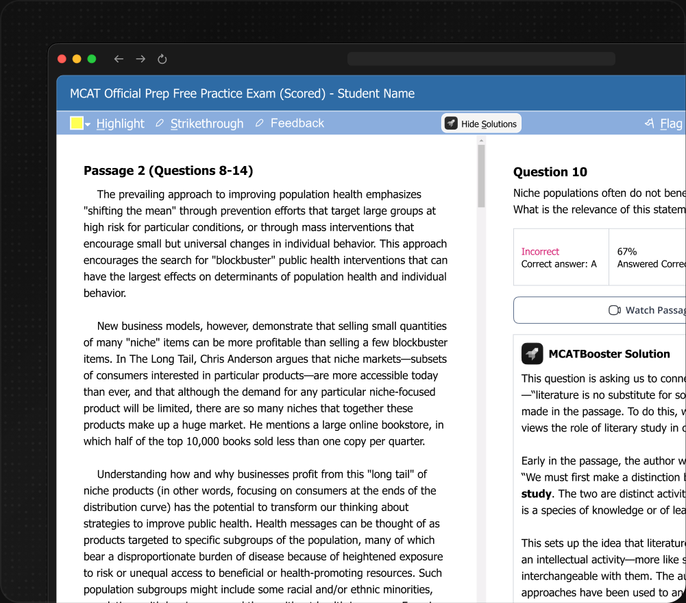 Review AAMC Materials in the MCAT Interface