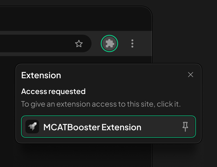 Pin the extension